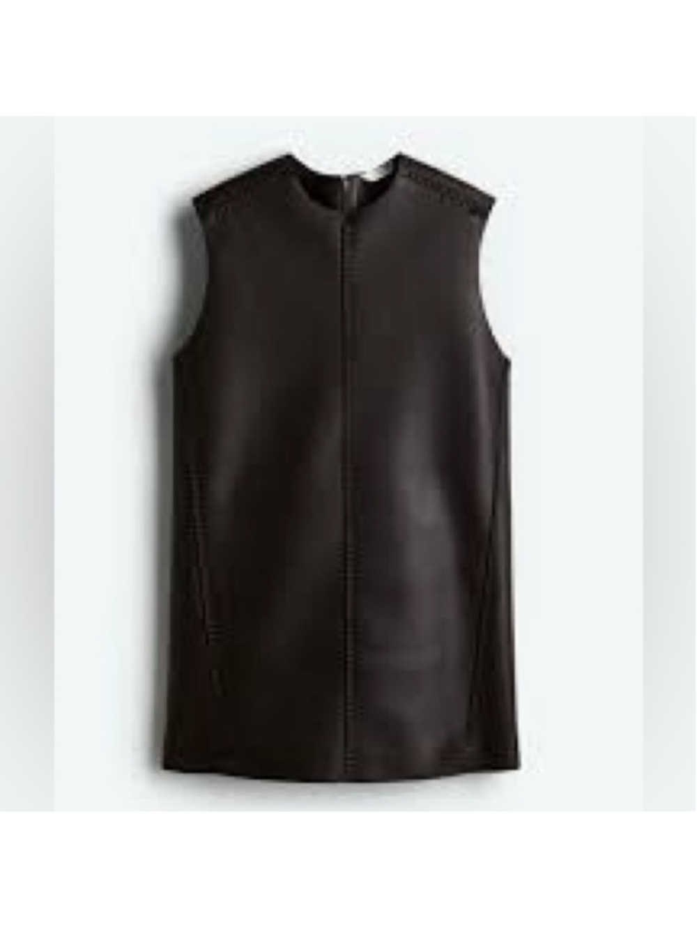 NEW H&M Collection Dark Brown Faux Leather Braided Shift Dress Size S